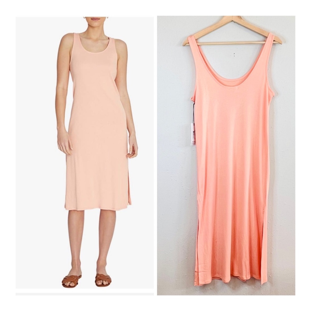 Tree Dots Women’s Midi Scoop Neck Melon Tank Dress Size XS NWT